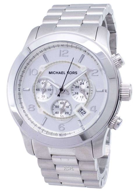 michael kors men watch 9010505|Oversized Runway Silver.